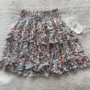 Altar’d state ruffled floral mini skirt new with tags